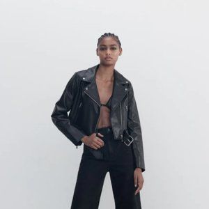 Zara Black Faux Leather Jacket